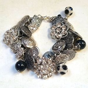 Vintage & Antique Rhinestone Silvetone Bracelet
